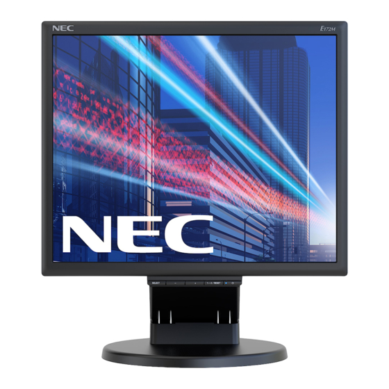 NEC MultiSync E172M Gebruikershandleiding