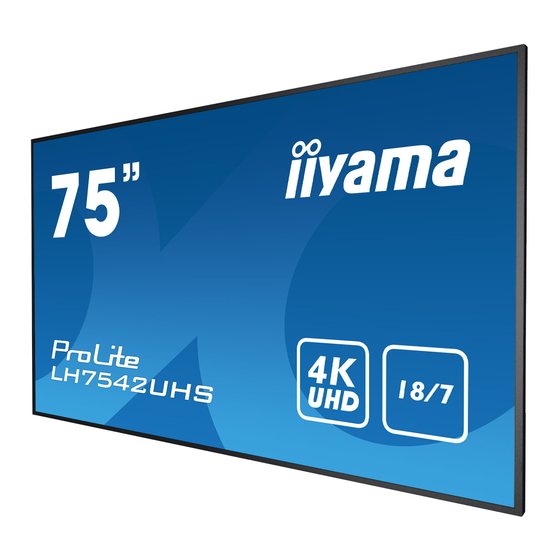 Iiyama ProLite LH7542UHS-B1 Gebruikershandleiding