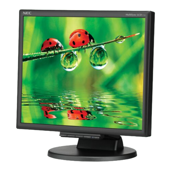 NEC MultiSync LCD175M Gebruikershandleiding