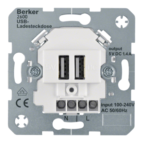 Berker 2600 Series Bedienings- En Montagehandleiding