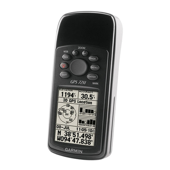 Garmin GPS 72H Verkorte Handleiding