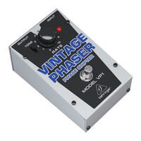 Behringer VINTAGE PHASER VP1 Gebruikershandleiding
