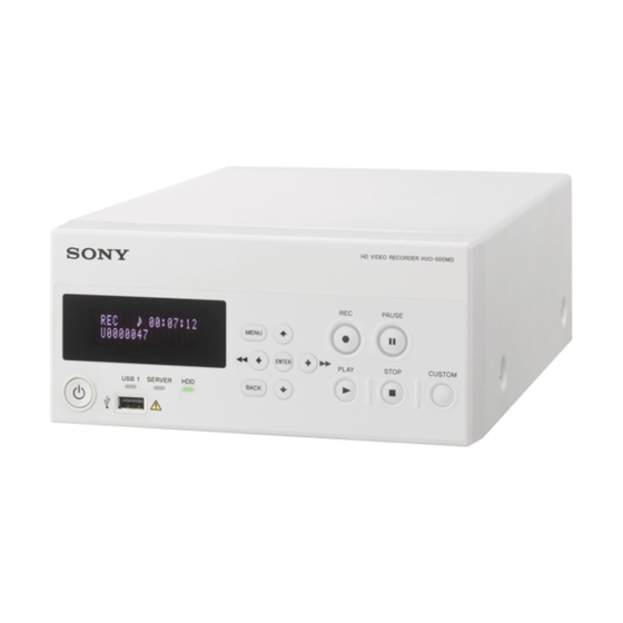 Sony HVO-500MD Gebruiksaanwijzing