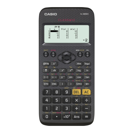 Casio fx-82EX Gebruiksaanwijzing