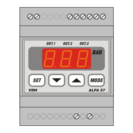 VDH ALFA 57 PS Gebruiksaanwijzing