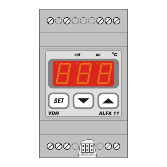 VDH ALFA 11 Pt100 Gebruiksaanwijzing
