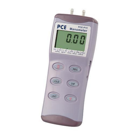 PCE Instruments P Series Gebruiksaanwijzing