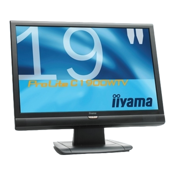 Iiyama ProLite PLC1900WTV Gebruikershandleiding