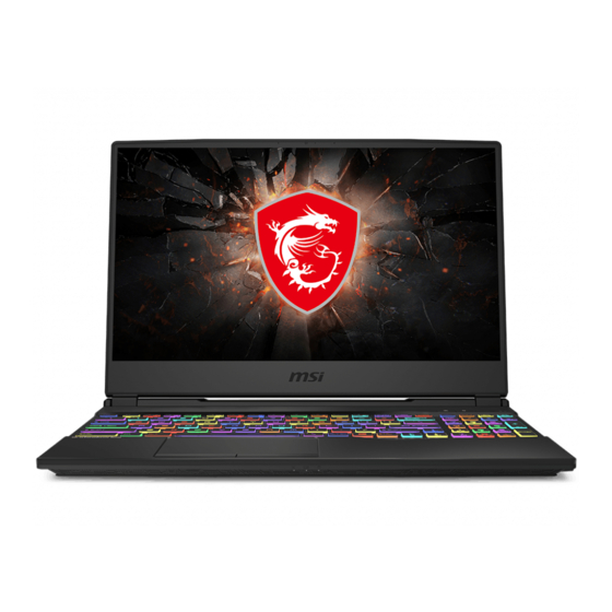 MSI GL65 9SE-005BE Gebruikershandleiding