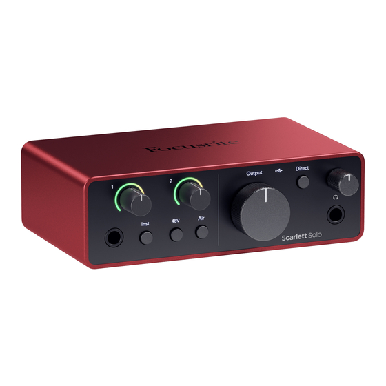 Focusrite Scarlett Solo 4th Gen Gebruikershandleiding