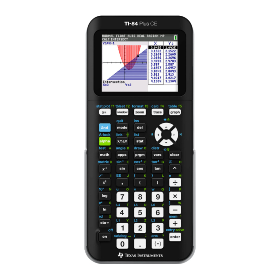 Texas Instruments TI-84 Plus CE-T Gebruiksaanwijzing