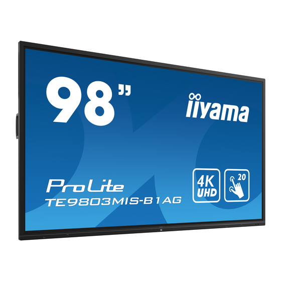 Iiyama ProLite TE9803MIS Gebruikershandleiding