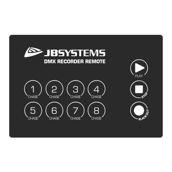 JB Systems DMX RECORDER REMOTE Handleiding