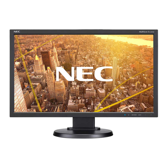 NEC MultiSync E203W Gebruikershandleiding