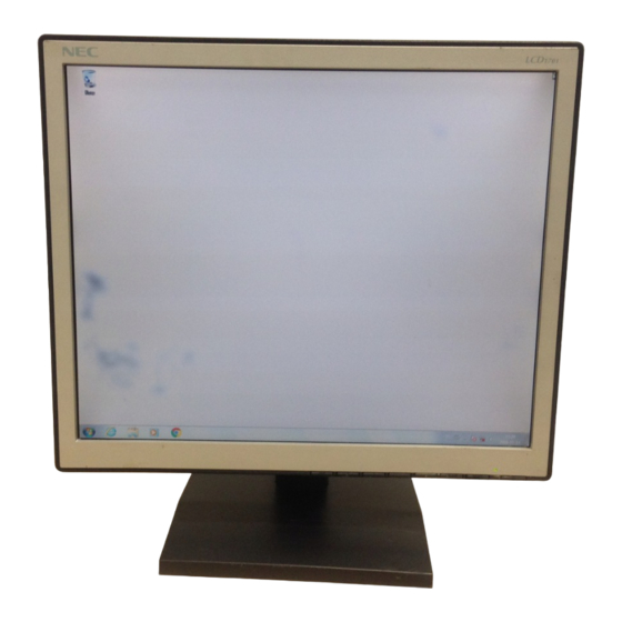 NEC LCD1701 Gebruikershandleiding