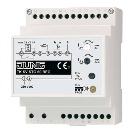 Jung TK SV STG 600 REG Bedienings- En Veiligheidsinstructies