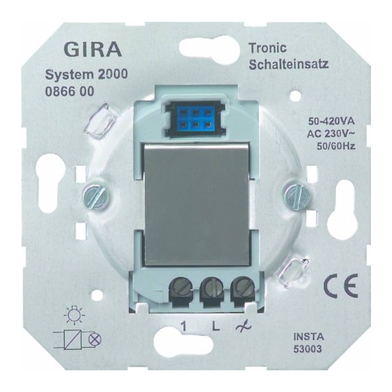 Gira 0866 00 Gebruiksaanwijzing