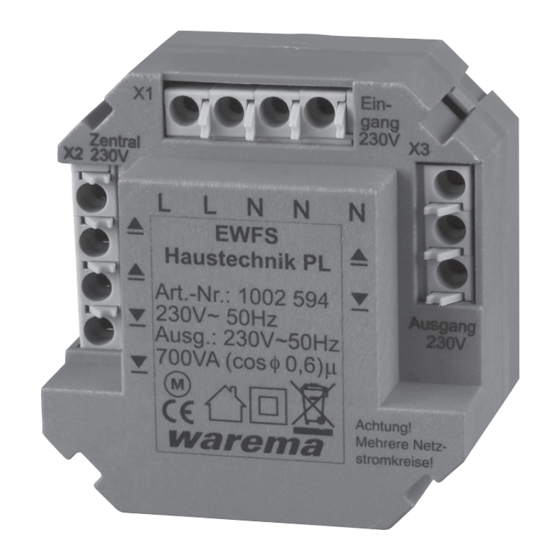 WAREMA EWFS Haustechnik PL Bedienings- En Installatiehandleiding