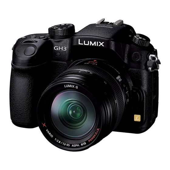 Panasonic Lumix DMC-GH3A Beknopte Gebruiksaanwijzing