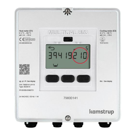 Kamstrup MULTICAL 803 & ULTRAFLOW Installatie- En Gebruikershandleiding