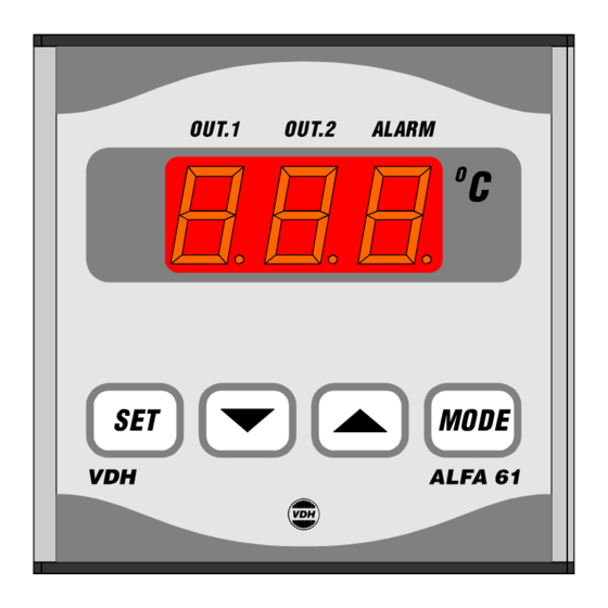 VDH ALFA 61 ST Pt100 Gebruiksaanwijzing