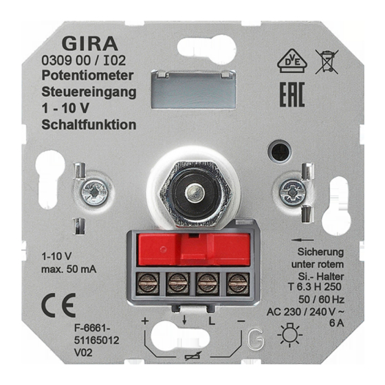 Gira 030900 Bedieningsvoorschrift