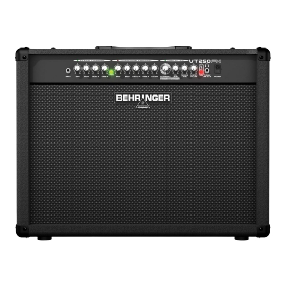 Behringer VIRTUBE VT250FX Installatiehandleiding