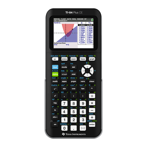 Texas Instruments TI-84 Plus CE-T Python Edition Gebruikershandleiding