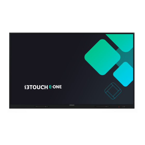 i3-TECHNOLOGIES i3TOUCH E-ONE Snelstartgids