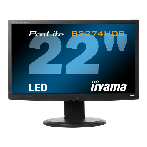 Iiyama ProLite B2274HDS Gebruikershandleiding