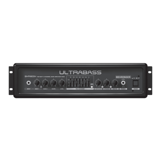 Behringer ULTRABASS BXR1800H Gebruiksaanwijzing