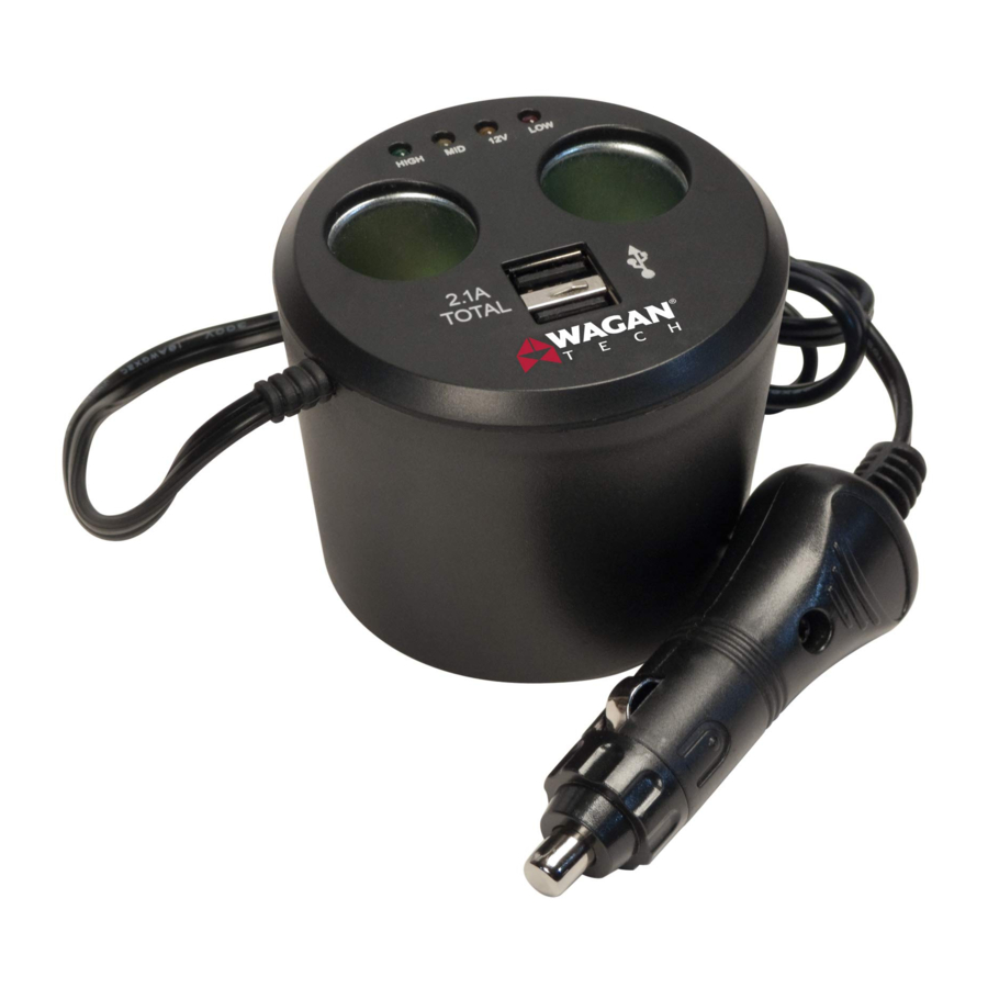 WAGAN Tech 2537-5 - Twin USB Sockets Cupholder Adapter