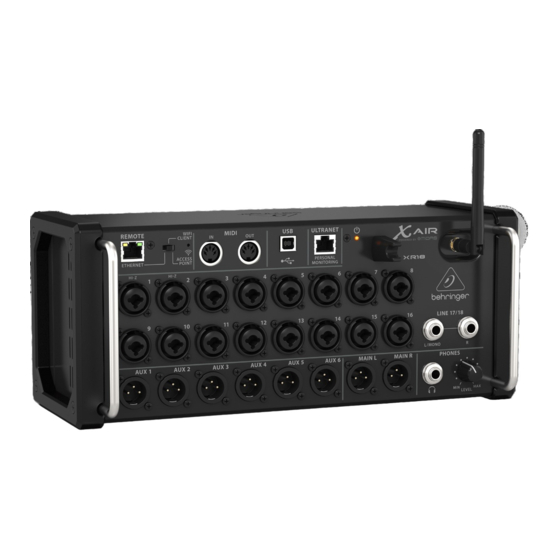 Behringer X AIR XR18 Gebruiksaanwijzing