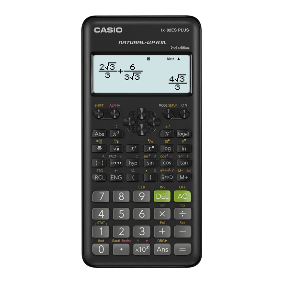 Casio fx-82ES PLUS Gebruiksaanwijzing