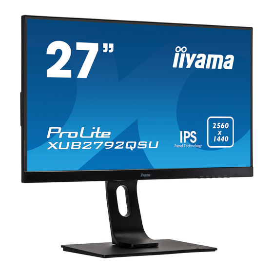 Iiyama ProLite XUB2792QSU Gebruikershandleiding