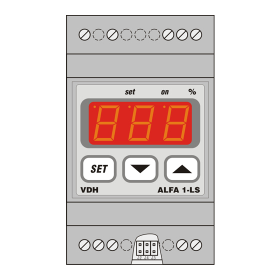 VDH ALFA 1-LS Gebruiksaanwijzing