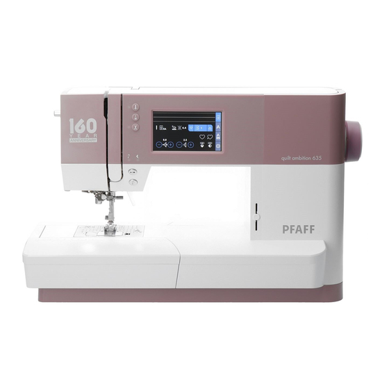 Pfaff quilt ambition 635 Gebruiksaanwijzing