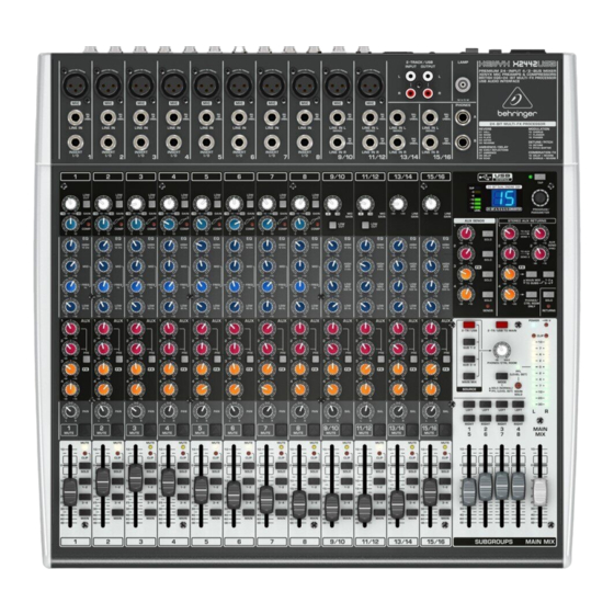 Behringer XENIX 1622FX Gebruiksaanwijzing