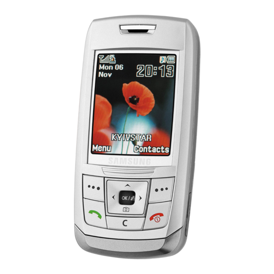 Samsung SGH-E250 Gebruiksaanwijzing