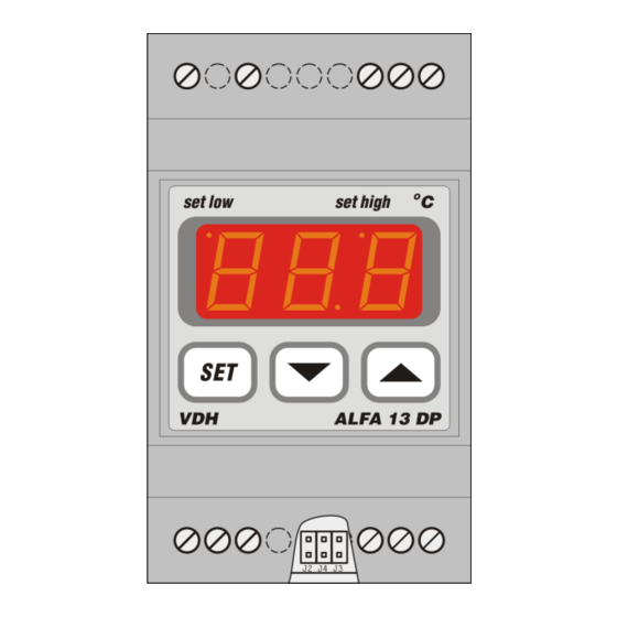 VDH ALFA 13 DP Pt1000 Gebruiksaanwijzing