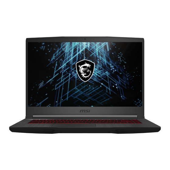 MSI GF65 thin 10 Gebruikershandleiding