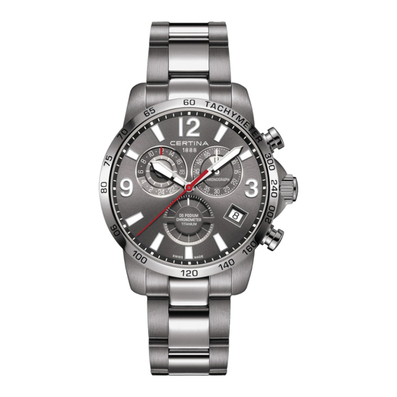 Certina PRECIDRIVE GMT Gebruiksaanwijzing