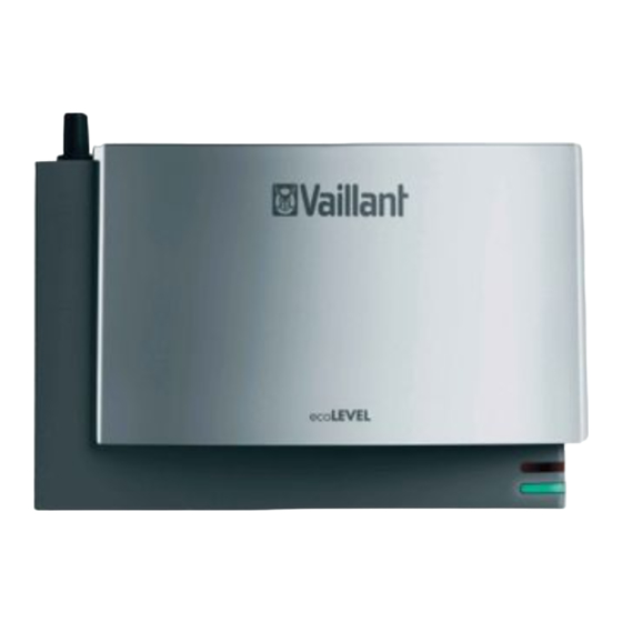 Vaillant ecoLEVEL Series Gebruiksaanwijzing