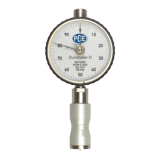 PCE Instruments Durometer D Gebruiksaanwijzing