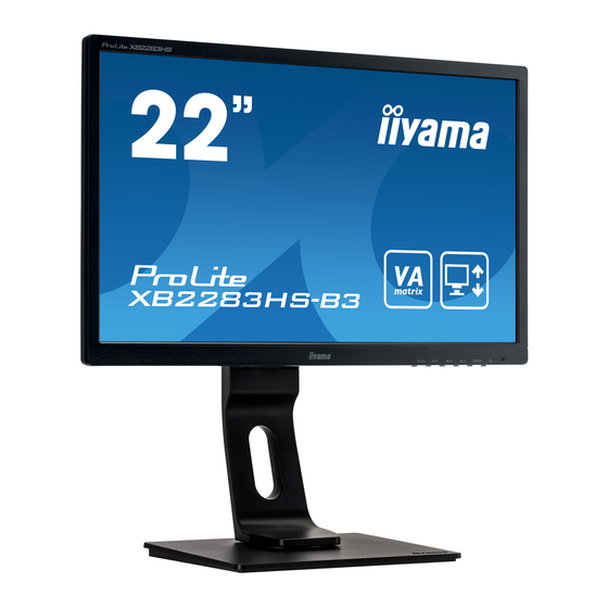 Iiyama ProLite XB2283HS Gebruikershandleiding