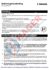 Webasto Air Top 2000 ST D Bedieningshandleiding