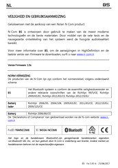 Nolan N-Com B5 Veiligheid En Gebruiksaanwijzing