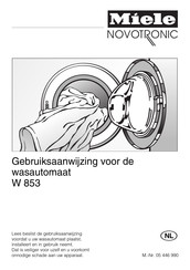 Miele NOVOTRONIC W 853 Gebruiksaanwijzing