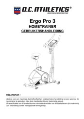 D.C. Athletics Ergo Pro 3 Hometrainer Gebruikershandleiding