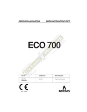 barbas ECO 700 Gebruiksaanwijzing En Installatievoorschrift